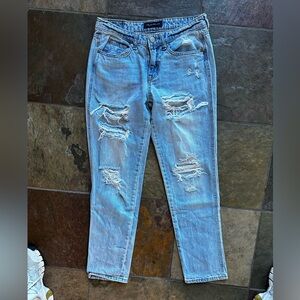 Distressed Light Blue Women's Low Rise Jeans